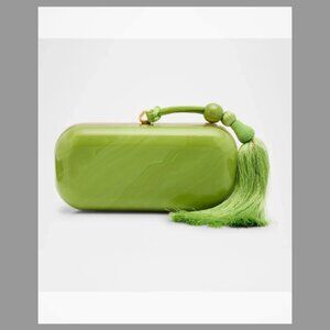 Cult Gaia NWT Yasmin Tasseled Acrylic Clutch Bag (ORIG. $550) w/tax